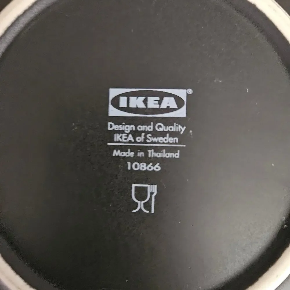 IKEA Black Red Orange Geometric Salad Dessert Plates Set of 2 Thailand